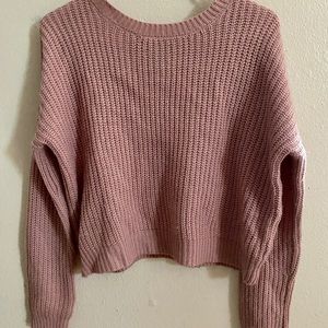 cropped pink sweater